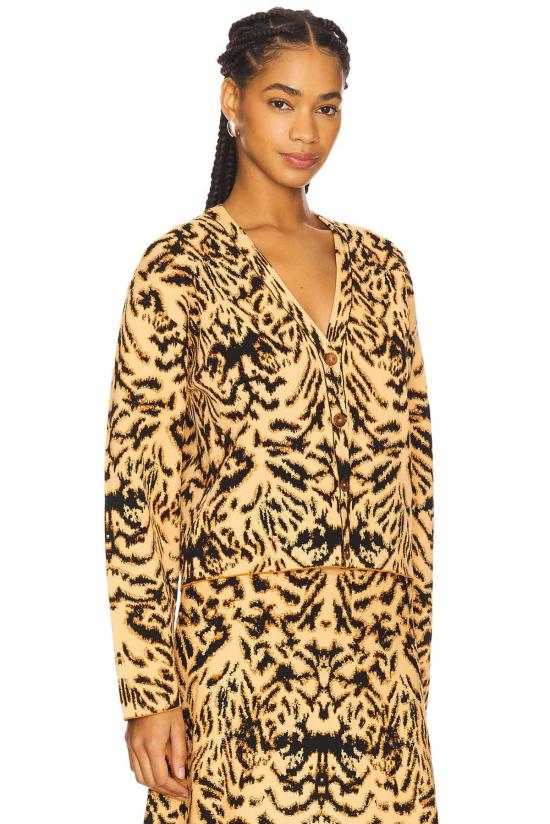  울라 존슨 롱 원피스 페이튼 자카드 니트 카디건 - ULLA JOHNSON