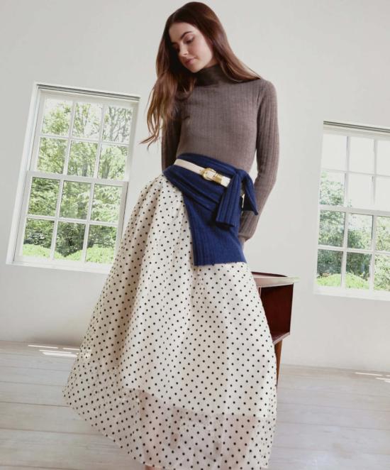  타냐 테일러 터틀넥 케이든 니트 탑 스패로우 그레이 멜란지 - TANYA TAYLOR