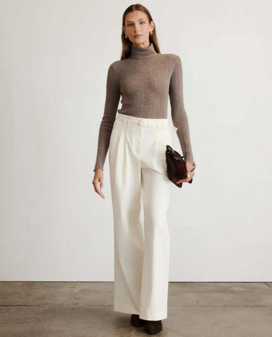  타냐 테일러 터틀넥 케이든 니트 탑 스패로우 그레이 멜란지 - TANYA TAYLOR