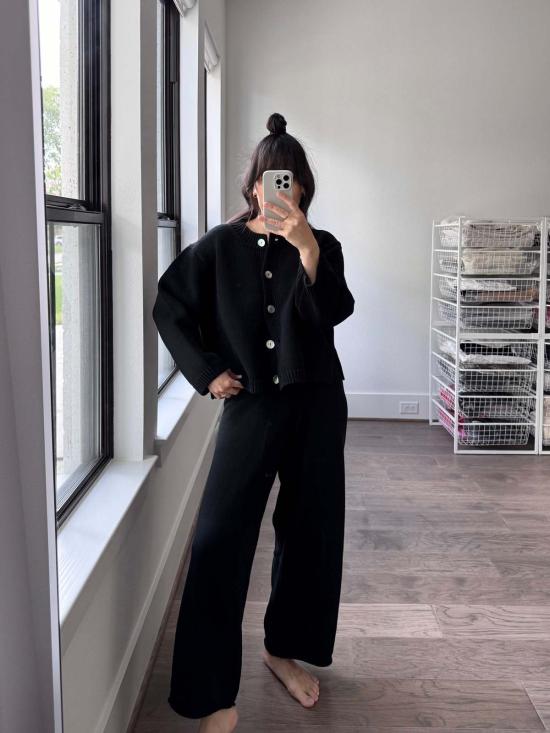  Nikki Chasin 가디건 니키 체이신 실로 코튼  블랙 - OTHER BRANDS