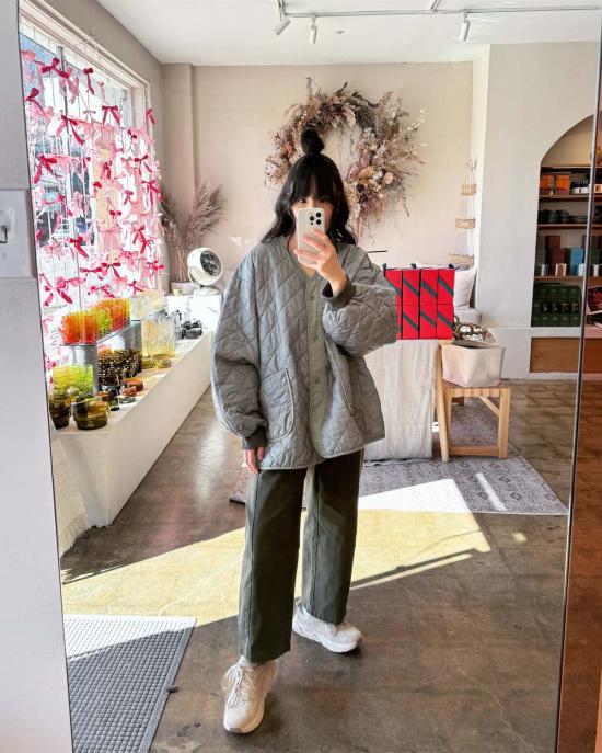  르 본 숍 스트레이트 팬츠 르봉샵 아크팬츠 올리브 - Le Bon Shoppe