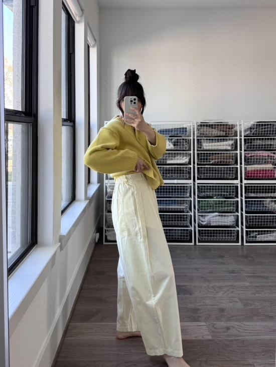  Nikki Chasin 가디건 실로 코튼 카디건 레몬 - OTHER BRANDS