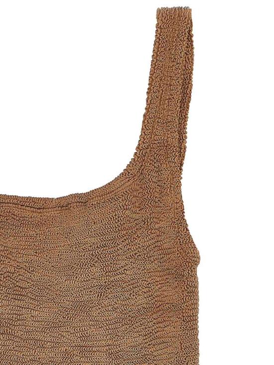  훈자 지 원피스 수영복 SQUARENECKSWIMMETALLICCOCOA Brown - HUNZA G