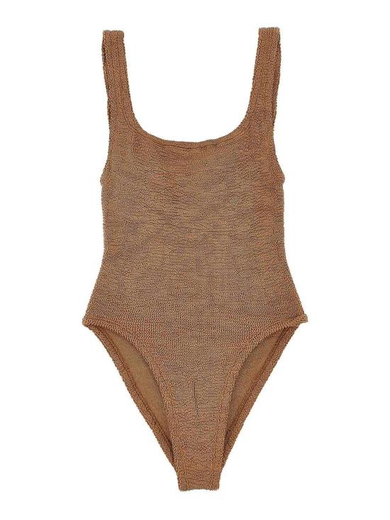  훈자 지 원피스 수영복 SQUARENECKSWIMMETALLICCOCOA Brown