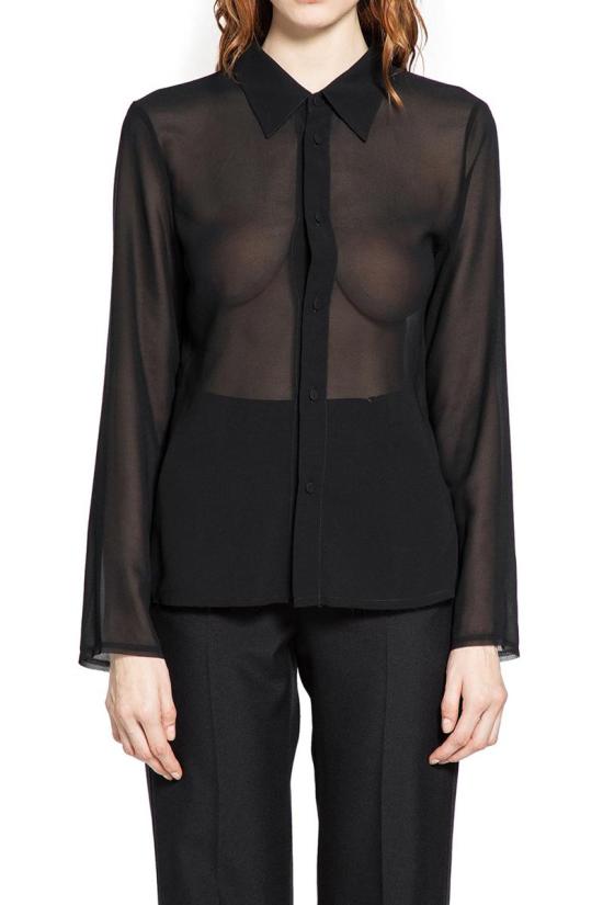 25FW MM6 메종마르지엘라 블라우스 S62DT0049M35468 900 Black