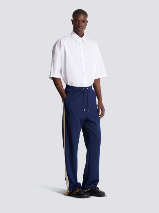 25FW 발망 숏팬츠 FH0PQ434BD16 SPVSPV BLEU BEIGE NAVY BLUE - BALMAIN