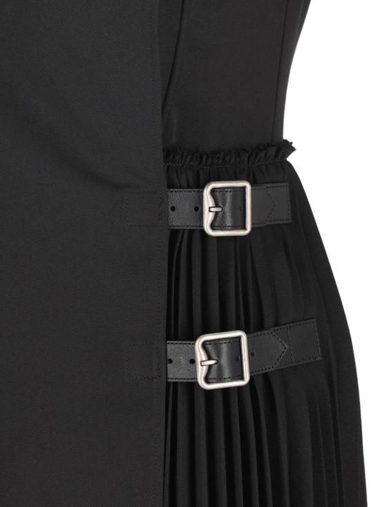 25FW 버버리 울 블랜드 킬트 미니 드레스 8116015A1189 AI25 Black - BURBERRY