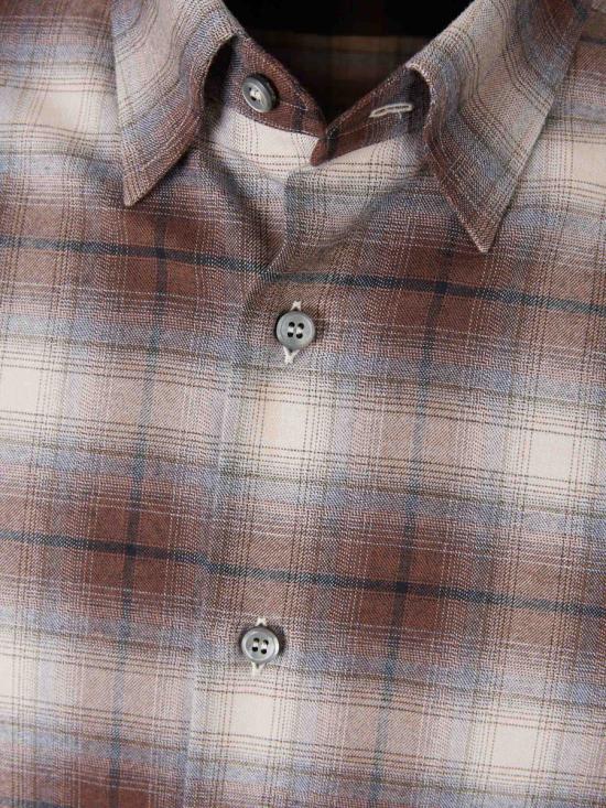 25FW 브리오니 긴팔 셔츠 SCAYOLOD008 2590BROWN WHITE - BRIONI