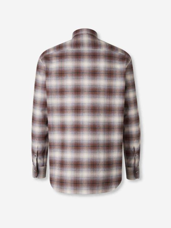 25FW 브리오니 긴팔 셔츠 SCAYOLOD008 2590BROWN WHITE - BRIONI