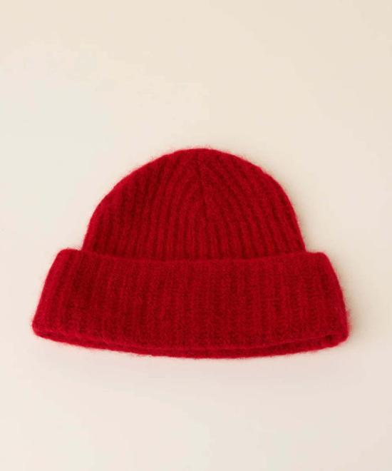  한셀 프롬 바젤 비니 한젤 바젤 캐시미어 리브 비니 레드