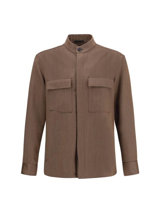 25FW 에르메네질도제냐 긴팔 셔츠 UGV49A2SOT49 M06 BROWN