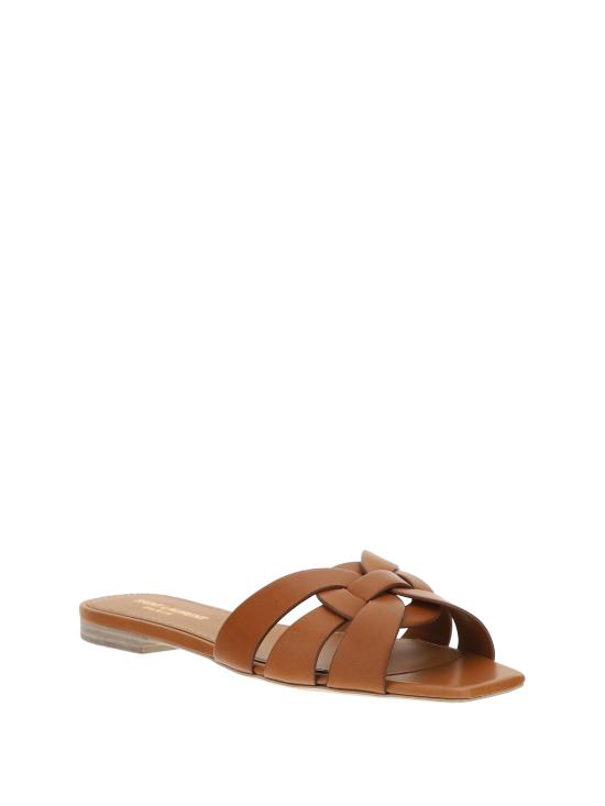 26SS 생로랑 스무스 레더 트리뷰트 플랫 뮬 571952BDA00 2206 BROWN - SAINT LAURENT