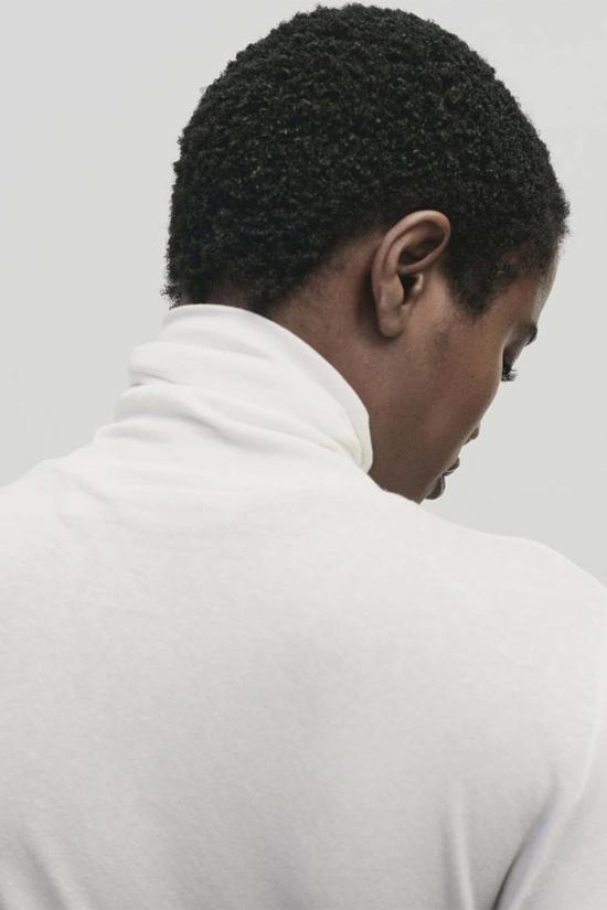  미정박 터틀넥 미정 박 롤넥 저지 탑 화이트 - MIJEONG PARK