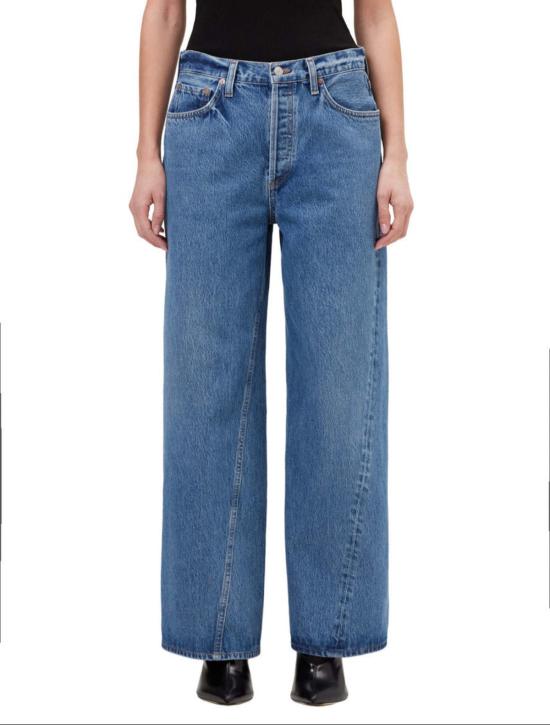  에이골디 데님 팬츠 아골드 트위스트 로우 슬렁 배기 진