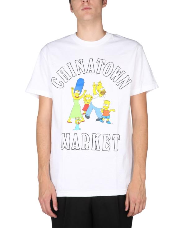 차이나타운 마켓 X 심슨 반팔 티셔츠 CTM1990346 WHITE - CHINATOWN MARKET X THE SIMPSONS