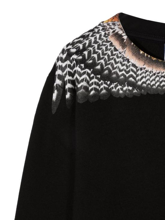  [키즈] 마르셀로 불론 티셔츠 CBBA001F21FLE005K 1020 BLACK - MARCELO BURLON