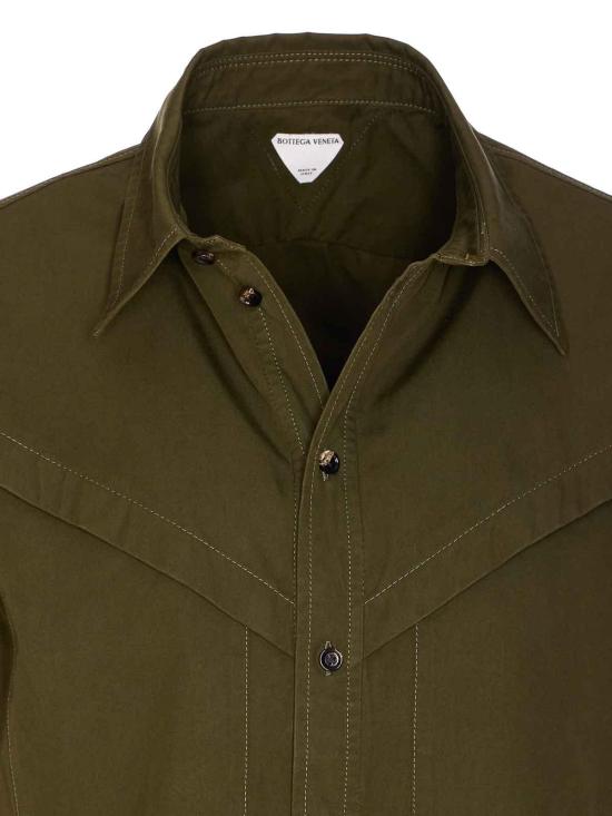 25SS 보테가베네타 반팔 셔츠 816765V4CS03359 Green - BOTTEGA VENETA