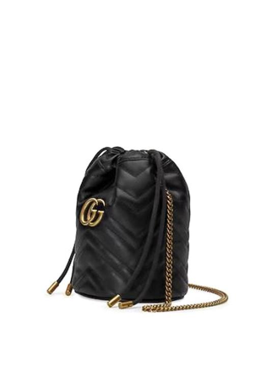 26SS 구찌 GG 마몽 마틀라세 미니 버킷백 575163DTDRT1000 Black - GUCCI