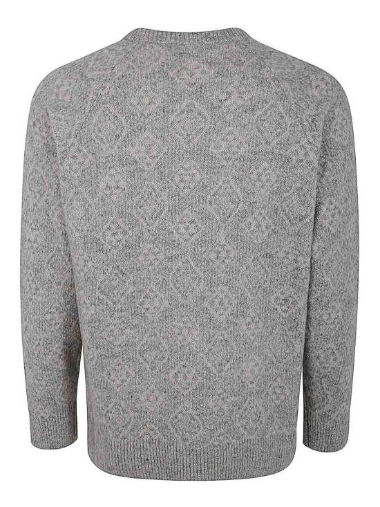  브루넬로 쿠치넬리 크루넥 자카드 니트 MSO708500CEW58 Grey - BRUNELLO CUCINELLI