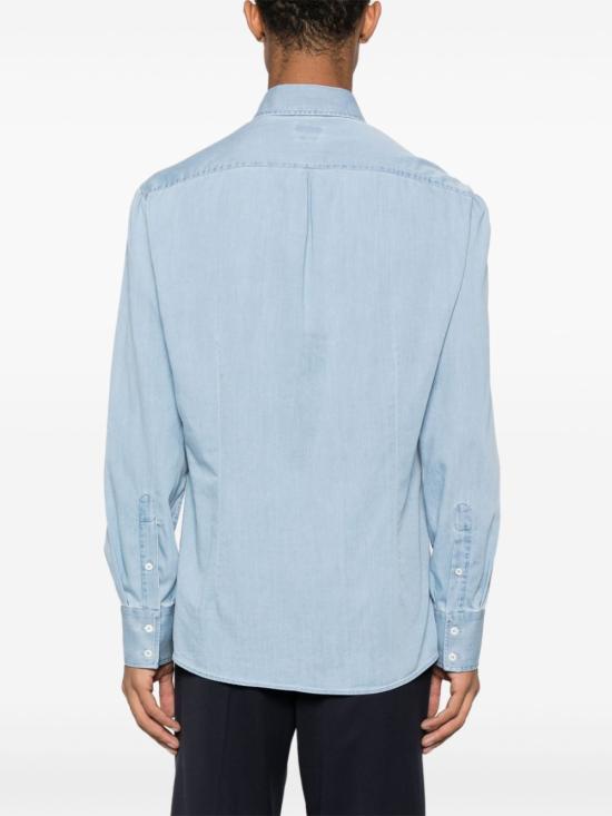 25SS 브루넬로 쿠치넬리 긴팔 셔츠 MR6831718C008 Light blue - BRUNELLO CUCINELLI