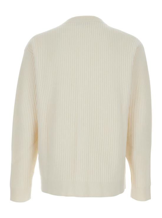 25FW 메종키츠네 폭스 헤드 울 립드 가디건 PM00508KT1149P700 Beige - MAISON KITSUNE