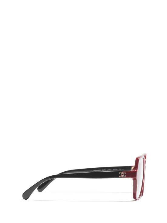 26FW 샤넬 안경 CH3473 1824 BORDEAUX BLACK - CHANEL