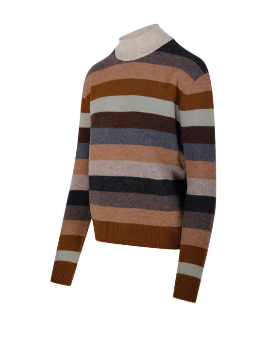 25FW 토리버치 메리노 울 터틀넥 174718 499 SAGE GREY WIDE STRIPE - TORY BURCH