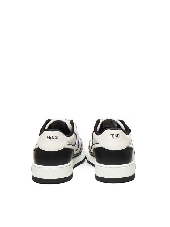 26SS 펜디 매치 레더 로우탑 스니커즈 7E1643 AOMNF0E7C WHITE black - FENDI
