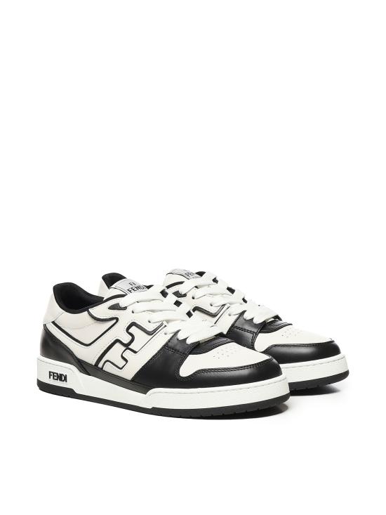 26SS 펜디 매치 레더 로우탑 스니커즈 7E1643 AOMNF0E7C WHITE black - FENDI