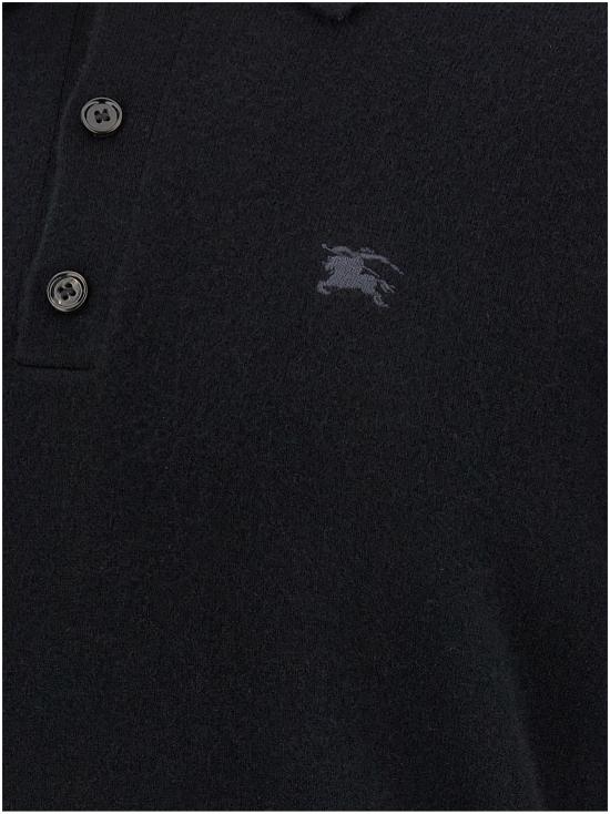 25FW 버버리 롱 슬리브 캐시미어 블렌드 폴로 셔츠 8113157BLACK Black - BURBERRY