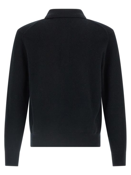 25FW 버버리 롱 슬리브 캐시미어 블렌드 폴로 셔츠 8113157BLACK Black - BURBERRY