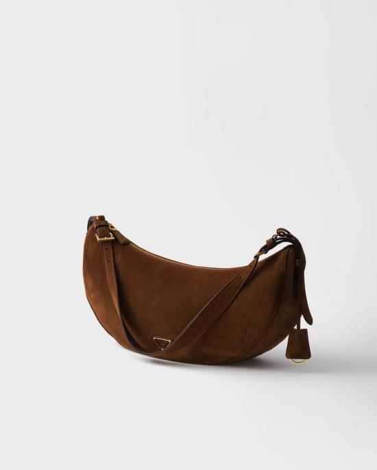 26SS 프라다 데미룬 라지 스웨이드 숄더백 1BC2552C4SF0324 V OVO Brown - PRADA