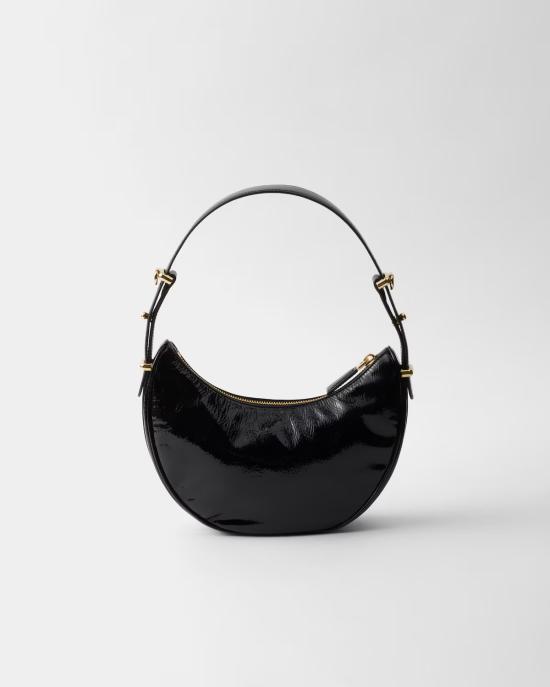 26SS 프라다 아르케 나플락 페이턴트 레더 숄더백 1BC1942DNTF0002 V OOO Black - PRADA