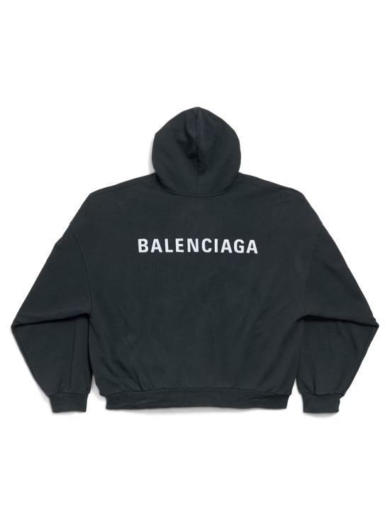 25FW 발렌시아가 백 폴로 후드 페이디드 827939TTVJ2 1569 BLACK - BALENCIAGA