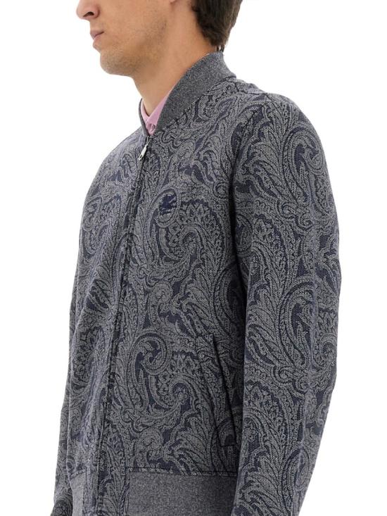 25FW 에트로 로고 디테일 봄버 자켓 MRBA0016 99JJ508S8460 Grey - ETRO