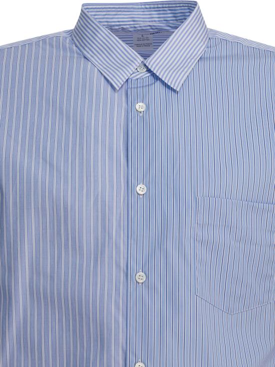 25FW 꼼데가르송 긴팔 셔츠 FZ B107 PER1 STRIPE MIX 1 Light blue - COMME DES GARCONS