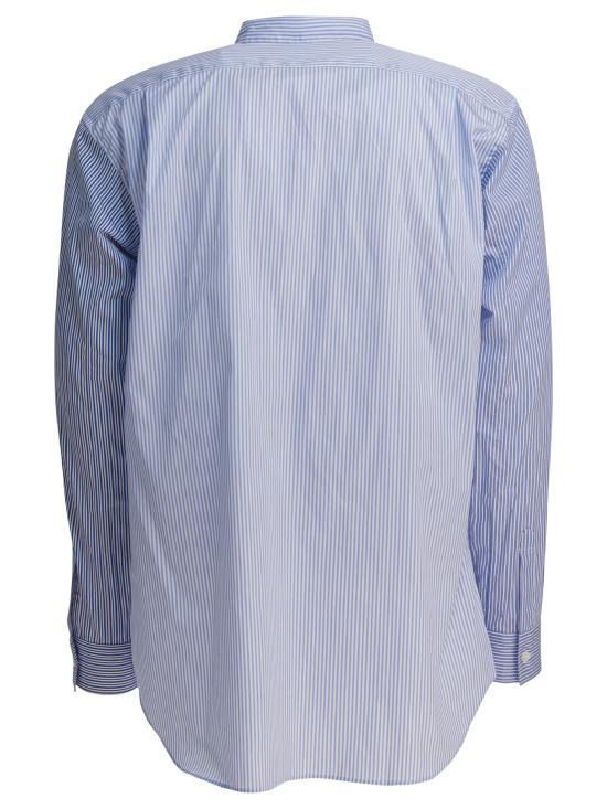 25FW 꼼데가르송 긴팔 셔츠 FZ B107 PER1 STRIPE MIX 1 Light blue - COMME DES GARCONS