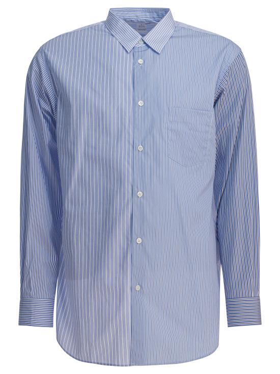 25FW 꼼데가르송 긴팔 셔츠 FZ B107 PER1 STRIPE MIX 1 Light blue