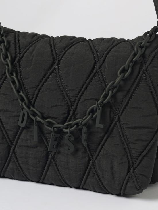 26SS 디젤 참-D 퀼티드 나일론 숄더백 X10265P8048 T8013 Black - DIESEL
