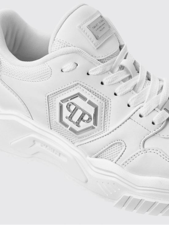 25FW 필립 플레인 뮬/슬리퍼 FAESUSC0837PTE003N 01 White - PHILIPP PLEIN