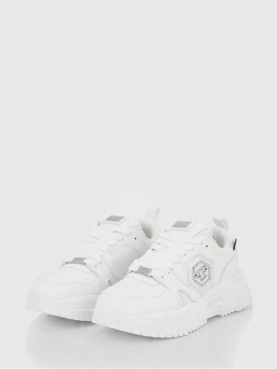 25FW 필립 플레인 뮬/슬리퍼 FAESUSC0837PTE003N 01 White - PHILIPP PLEIN