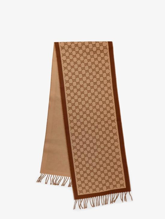 26SS 구찌 울 자카드 스카프 8355343G2009865 BEIGE BROWN DOM