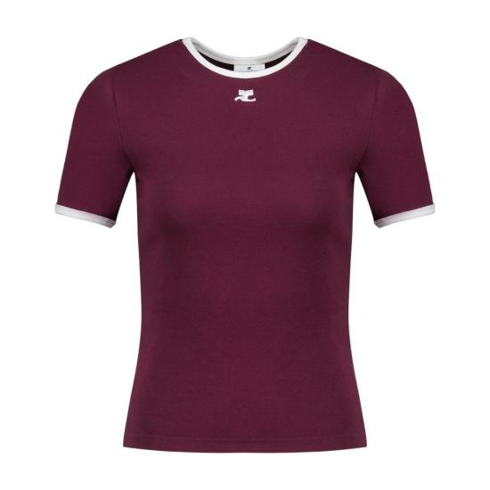 25FW 쿠레쥬 반팔 티셔츠 125JTS017JS0203 B213 Burgundy