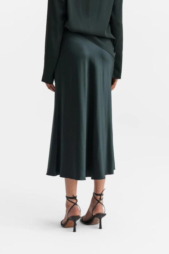  Ahlvar Gallery 미디 스커트 아흘바 갤러리 하나 실크 스커트 딥 포레스트 - OTHER BRANDS
