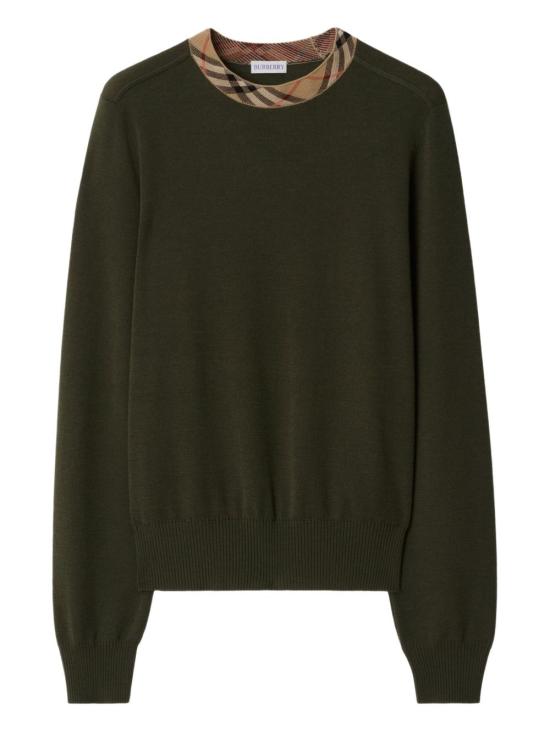 25FW 버버리 체크 트리밍 울 스웨터 8112170C1748 GREY