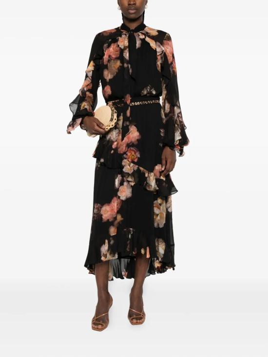 25FW 짐머만 롱 스커트 5352SF251RFLR BLACK - ZIMMERMANN