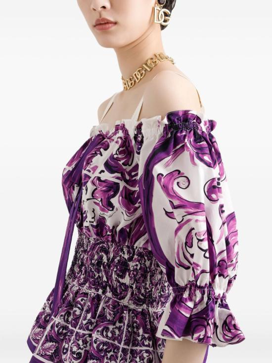 25FW 돌체앤가바나 셔츠 F71I6TFI5JPHP5DQ PURPLE - DOLCE & GABBANA