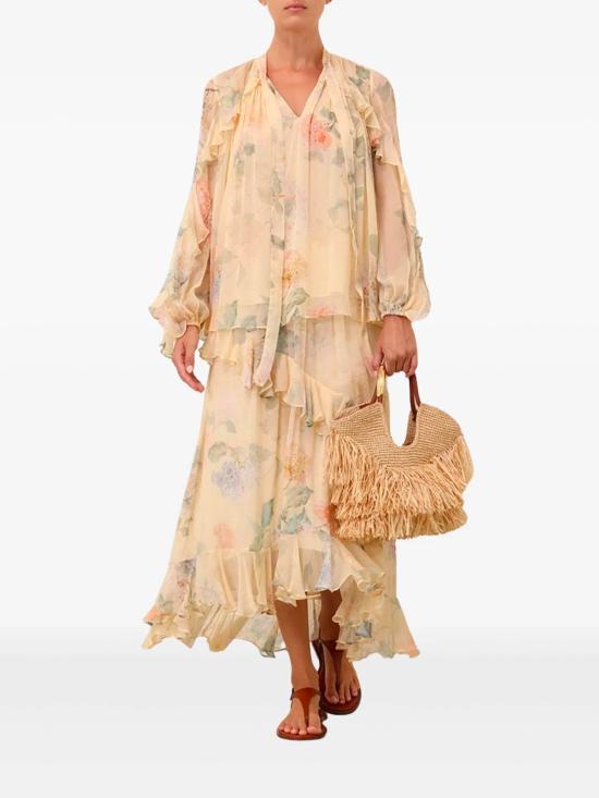 25SS 짐머만 롱 스커트 4213SS251LMNHYD YELLOW - ZIMMERMANN