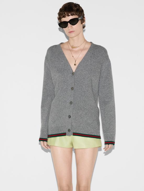 25SS 구찌 가디건 813834XKEJC1230 GREY - GUCCI