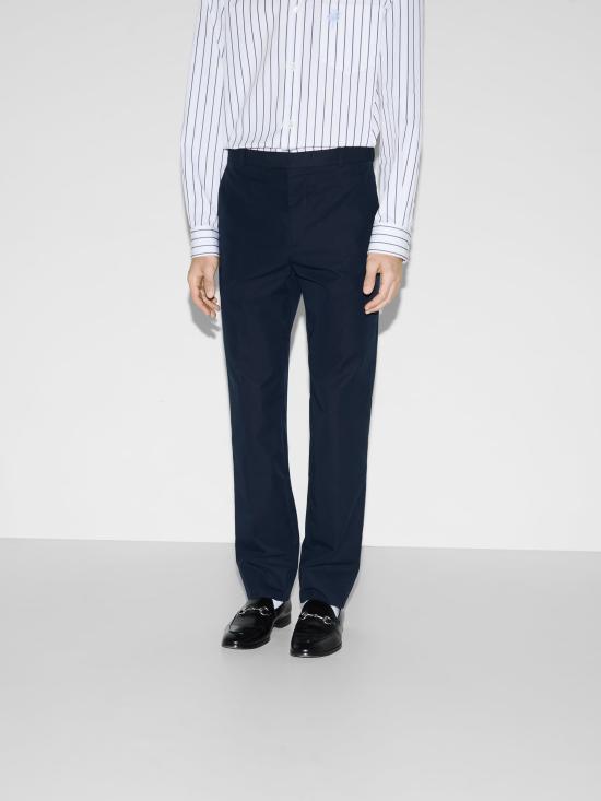 25SS 구찌 엠보스 코튼 트윌 트라우저 793801Z7AFS4294 BLUE - GUCCI